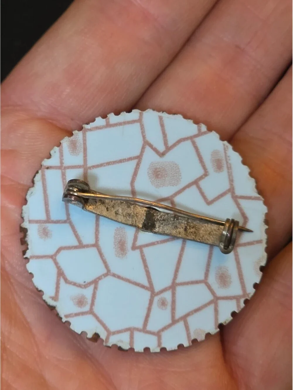 Vintage Inlaid Mother of Pearl & Abalone Mosaic Star Brooch